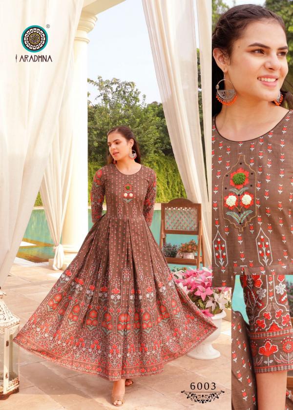 Aradhna Level 6 Designer Festive Wear Cotton Long Kurti 